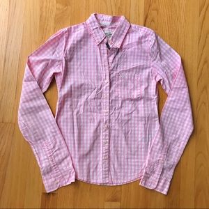 Abercrombie & Fitch Pink Gingham Collared Shirt